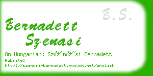 bernadett szenasi business card